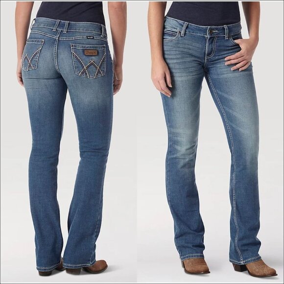 Women's Wrangler Retro Mae Mid Rise Bootcut Jeans-Size 34/17 x 32 - Picture 3 of 10